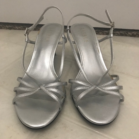 Lauren Ralph Lauren Shoes - Lauren Ralph Lauren Silver Heeled Sandals Size 8.5